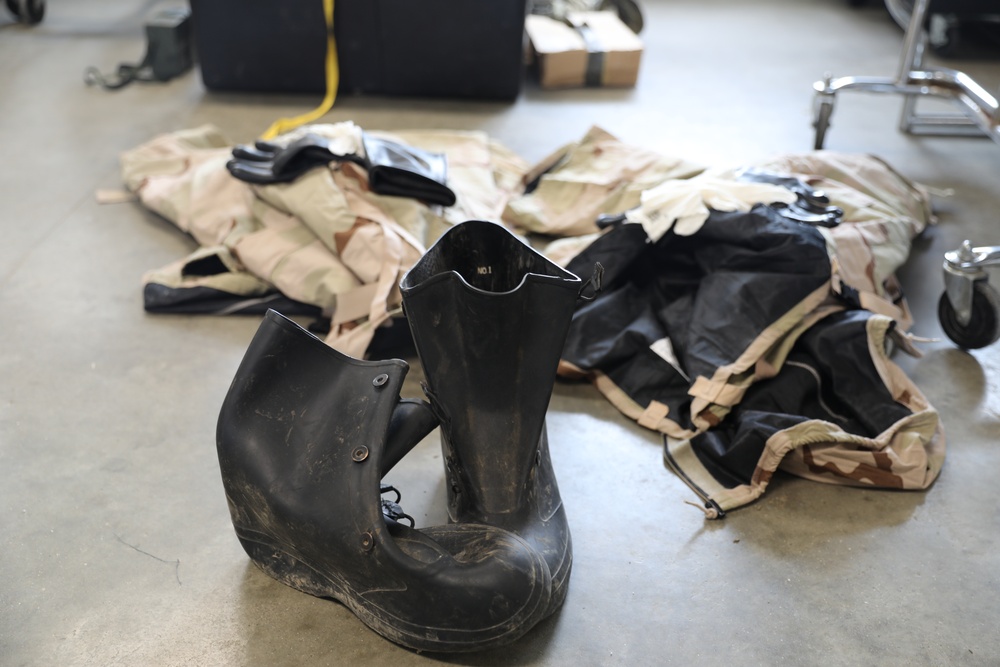 The 1792nd Combat Sustainment Support Battalion conducts CBRN training as part of their annual AT