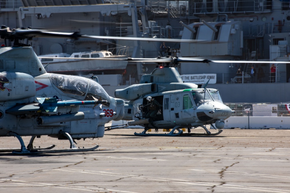 U.S. Marine Helicopters Land in Los Angeles for Fleet Week