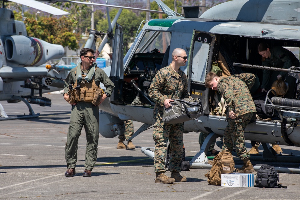 U.S. Marine Helicopters Land in Los Angeles for Fleet Week