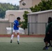 USS Ronald Reagan (CVN 76) Sailors play in an intramural soccer game