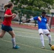 USS Ronald Reagan (CVN 76) Sailors play in an intramural soccer game