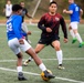 USS Ronald Reagan (CVN 76) Sailors play in an intramural soccer game