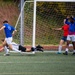 USS Ronald Reagan (CVN 76) Sailors play in an intramural soccer game