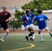 USS Ronald Reagan (CVN 76) Sailors play in an intramural soccer game