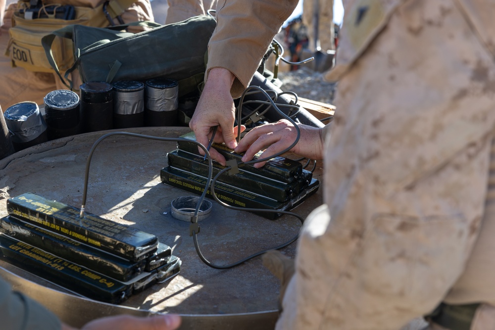 Explosive Ordnance Disposal team set off unexploded ordnance
