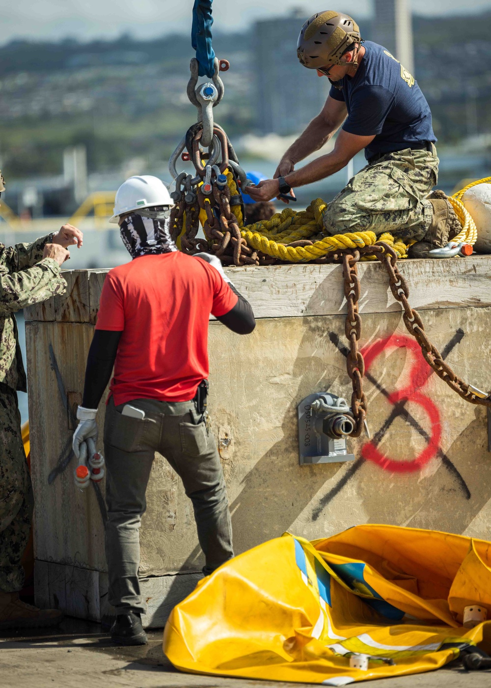 MDSU-1 divers install buoys and anchors around USS Arizona Memorial