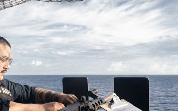 USS America (LHA 6) Conducts Crew-Served Weapons Live-Fire Exercise