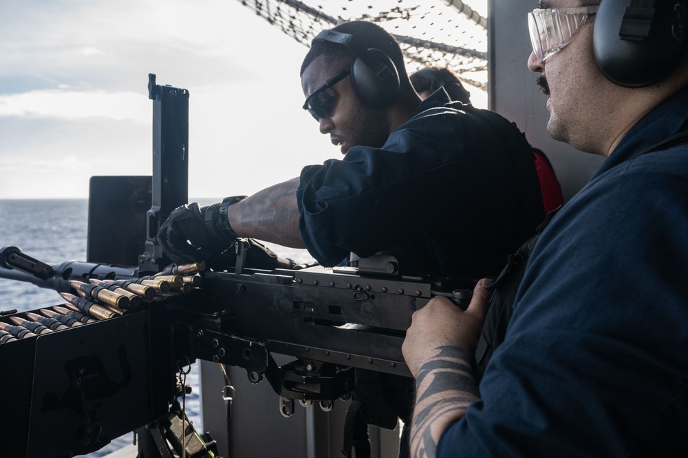 USS America (LHA 6) Conducts Crew-Served Weapons Live-Fire Exercise