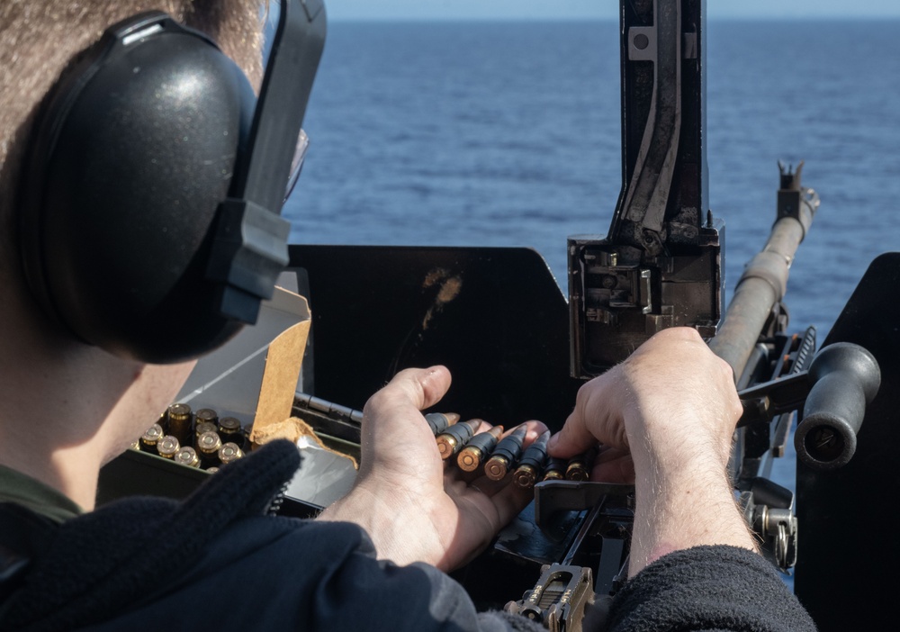 USS America (LHA 6) Conducts Crew-Served Weapons Live-Fire Exercise