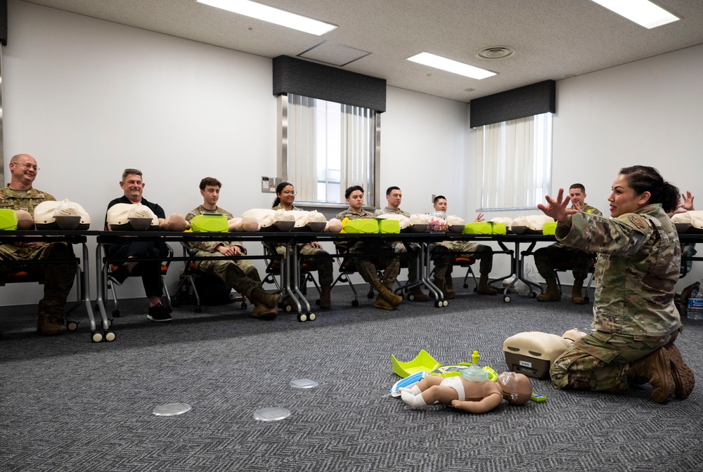374 AW leadership, front office personnel attend CPR/AED course