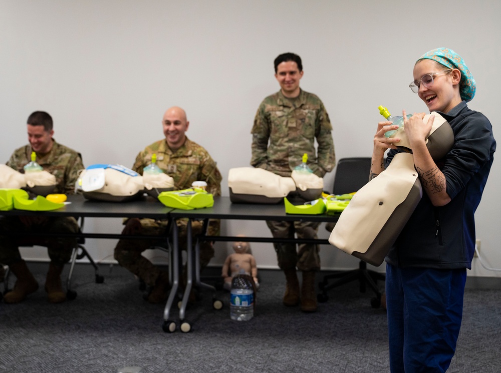 374 AW leadership, front office personnel attend CPR/AED course