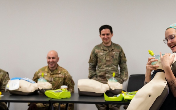374 AW leadership, front office personnel attend CPR/AED course