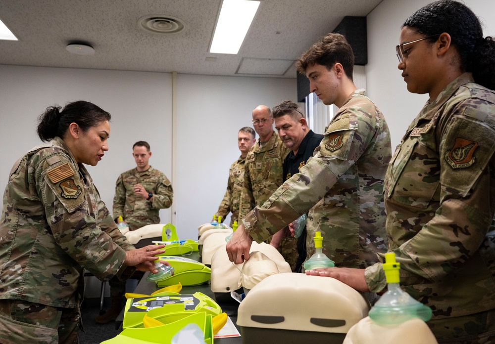 374 AW leadership, front office personnel attend CPR/AED course