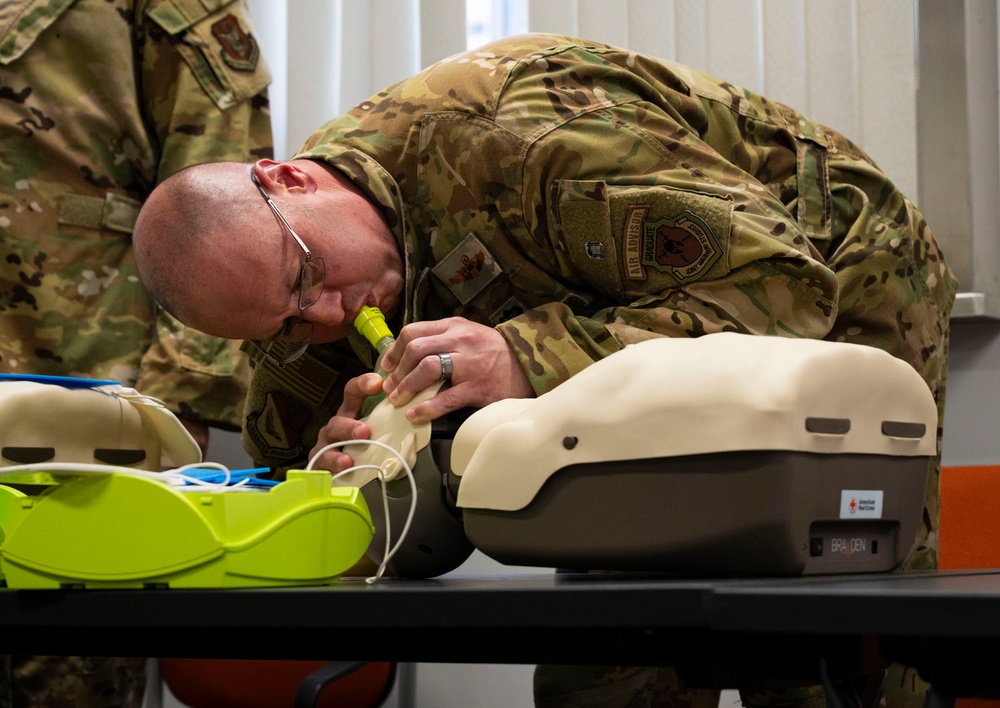374 AW leadership, front office personnel attend CPR/AED course