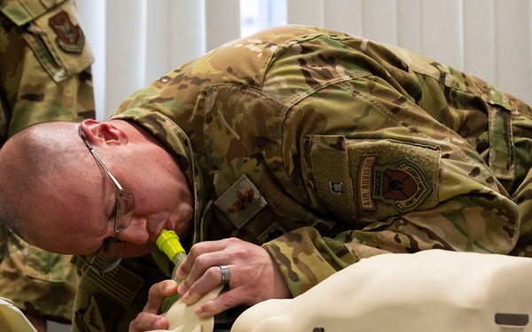 374 AW leadership, front office personnel attend CPR/AED course