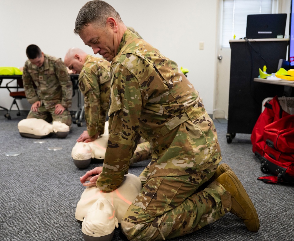 374 AW leadership, front office personnel attend CPR/AED course