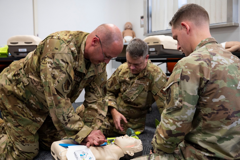 374 AW leadership, front office personnel attend CPR/AED course