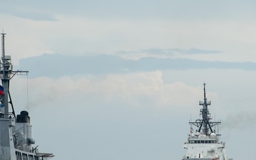 U.S. Coast Guard Cutter Stratton conducts at-sea engagements with the Philippines Coast Guard and Philippines Navy during Indo-Pacific patrol