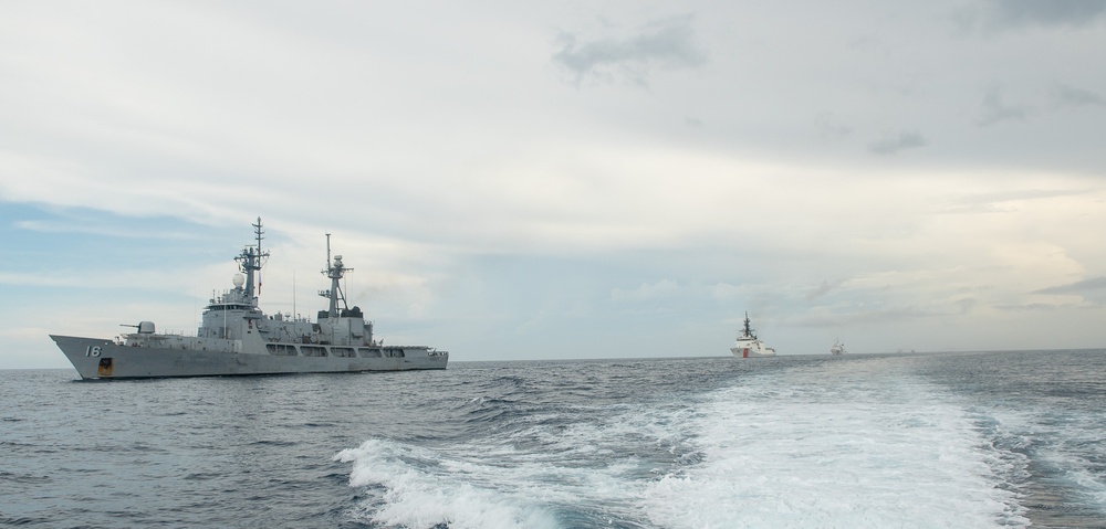 U.S. Coast Guard Cutter Stratton conducts at-sea engagements with the Philippines Coast Guard and Philippines Navy during Indo-Pacific patrol