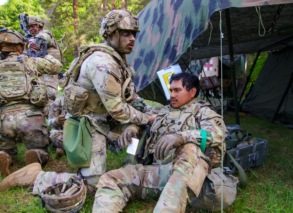1-41 Field Artillery Soldiers Conduct Drone-Supported Casualty Exercise During Combined Resolve 25-2