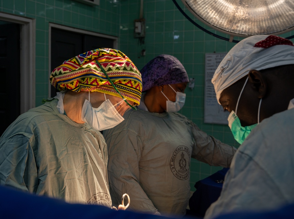 US, Ghana obstetricians perform a cesarean section during African Lion 2025