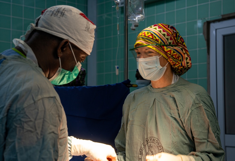 US, Ghana obstetricians perform a cesarean section during African Lion 2025