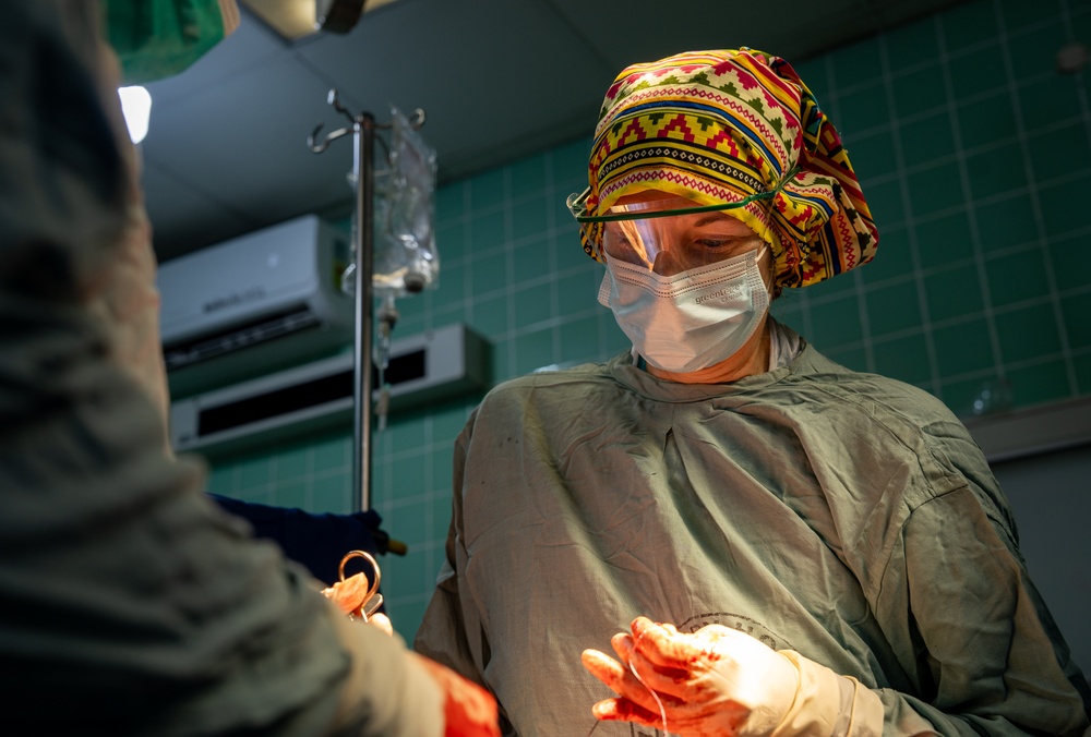 US, Ghana obstetricians perform a cesarean section during African Lion 2025