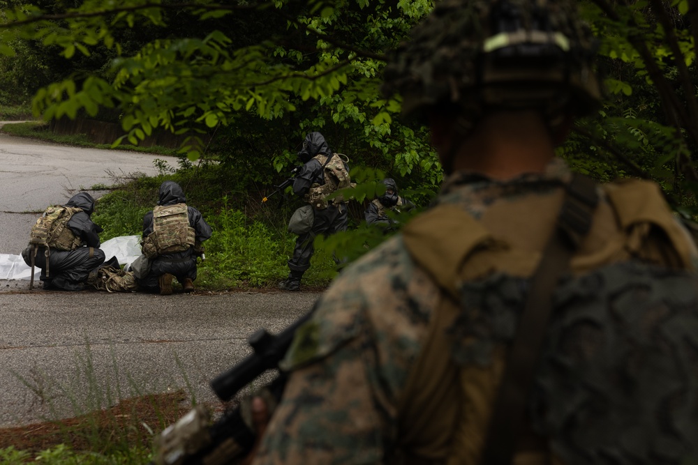 Activated Reserve Marines Conduct CBRN Response Training with U.S. Army during Korea Viper 25.4