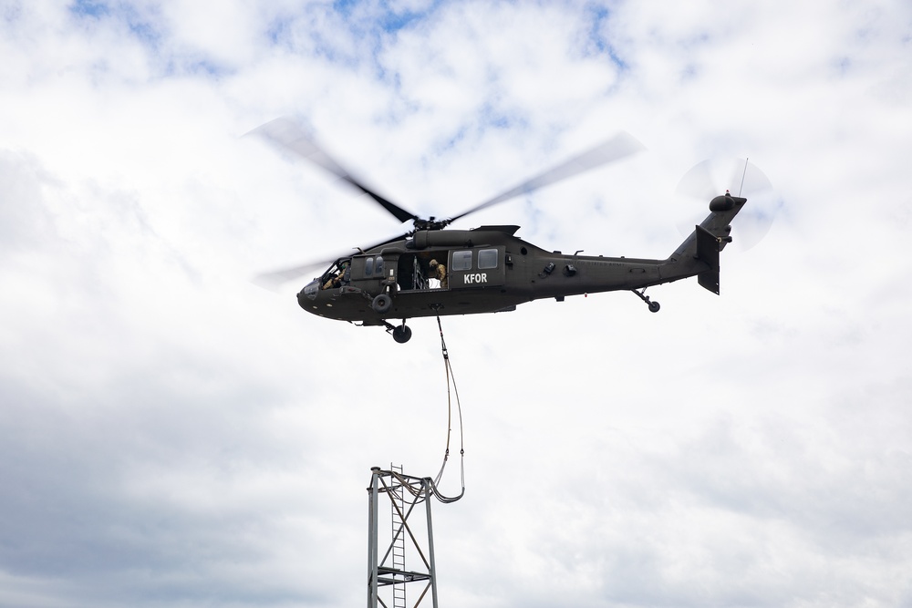 KFOR RC-E engineers and aviation team up to complete obstacle course project at Camp Vrelo