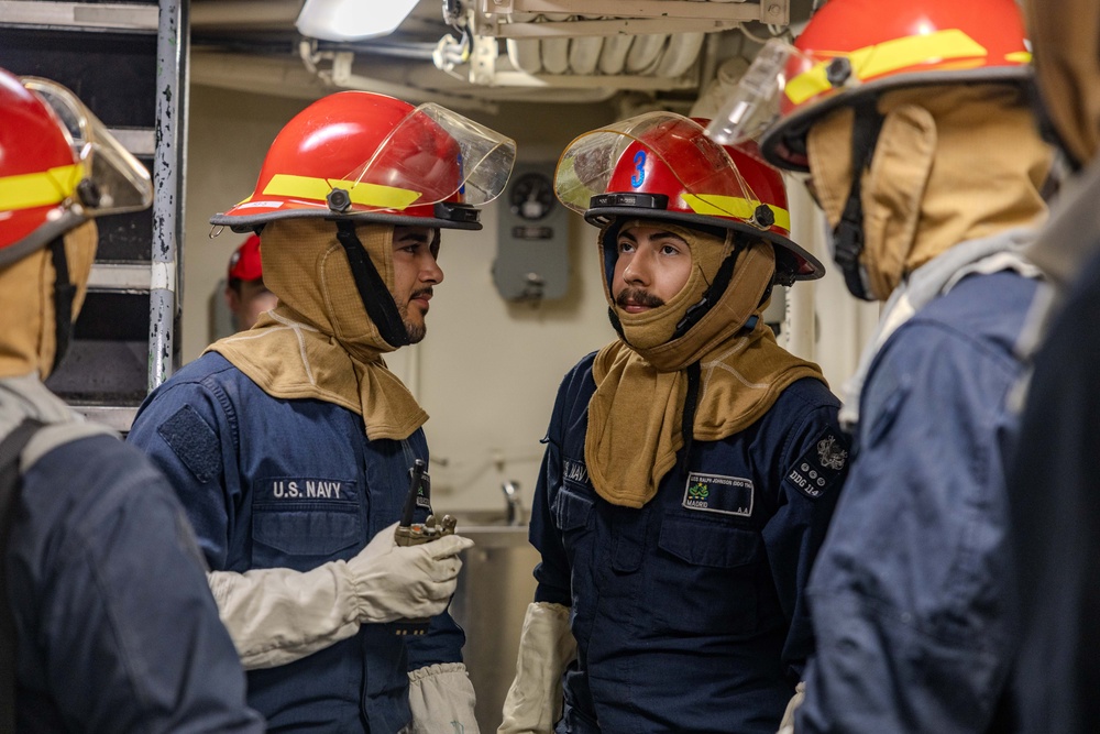 General Quarters Drill aboard USS Ralph Johnson