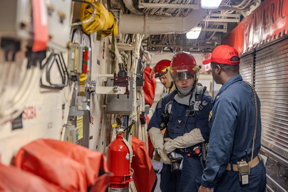 General Quarters Drill aboard USS Ralph Johnson