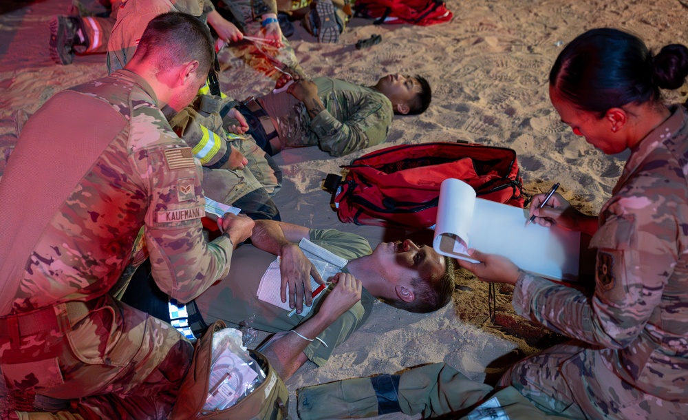 378th AEW first responders conduct mass-casualty exercise