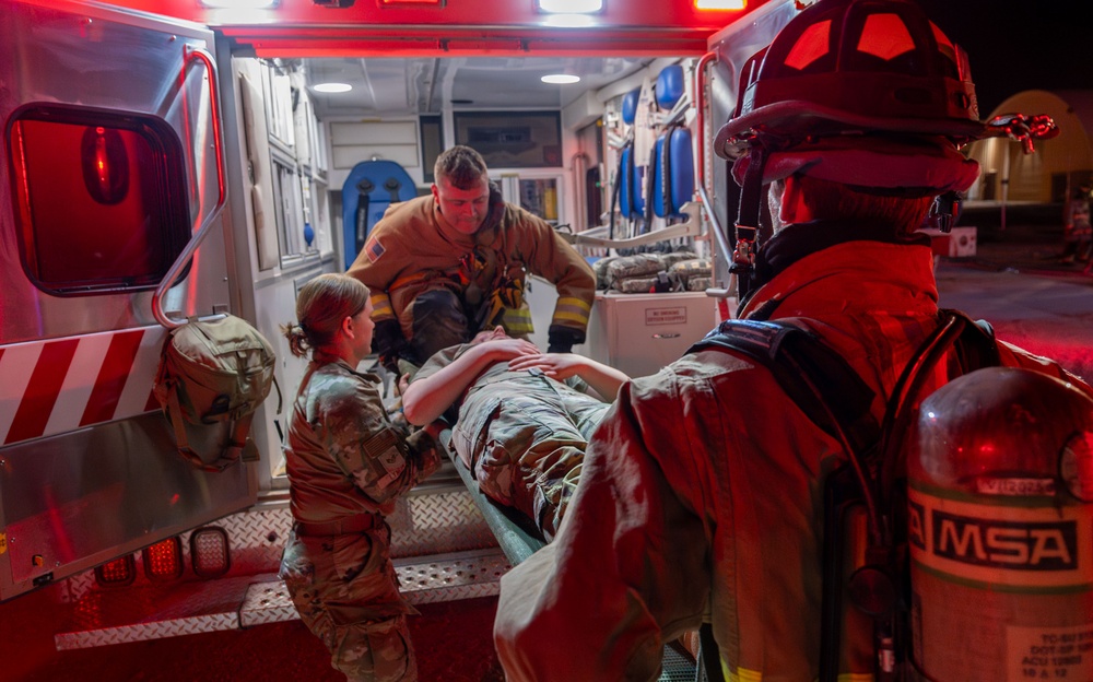 378th AEW first responders conduct mass-casualty exercise