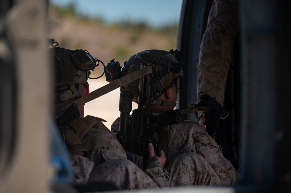 U.S. Marines, Soldiers conduct air mobility and ground defense training