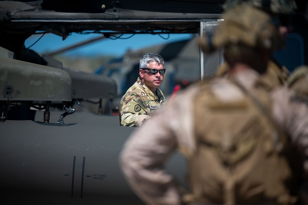 U.S. Marines, Soldiers conduct air mobility and ground defense training
