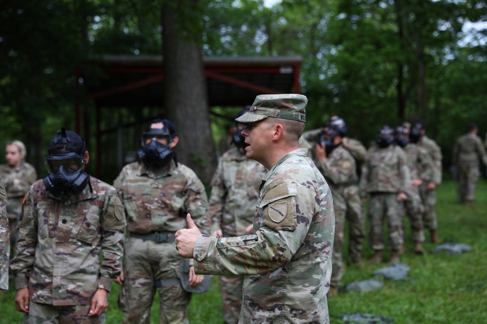 The 1792nd Combat Sustainment Support Battalion goes into the CBRN gas chamber as part of their annual AT