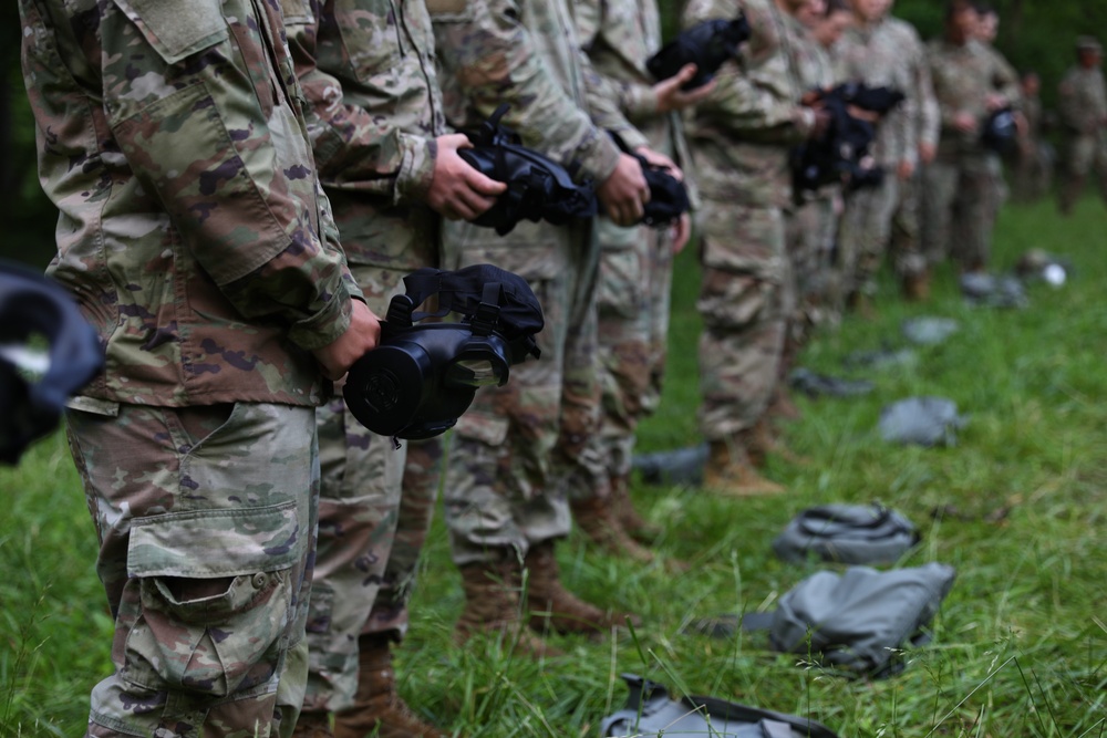 The 1792nd Combat Sustainment Support Battalion goes into the CBRN gas chamber as part of their annual AT