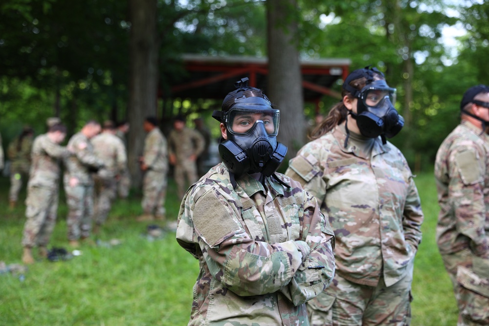 The 1792nd Combat Sustainment Support Battalion goes into the CBRN gas chamber as part of their annual AT