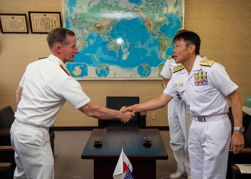 Rear Adm. Shultz conducts office calls with Sasebo JSDF Leaders