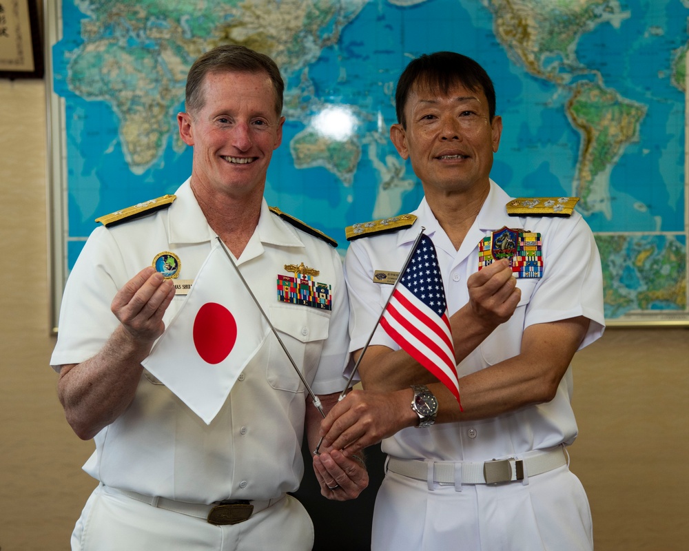 Rear Adm. Shultz conducts office calls with Sasebo JSDF Leaders