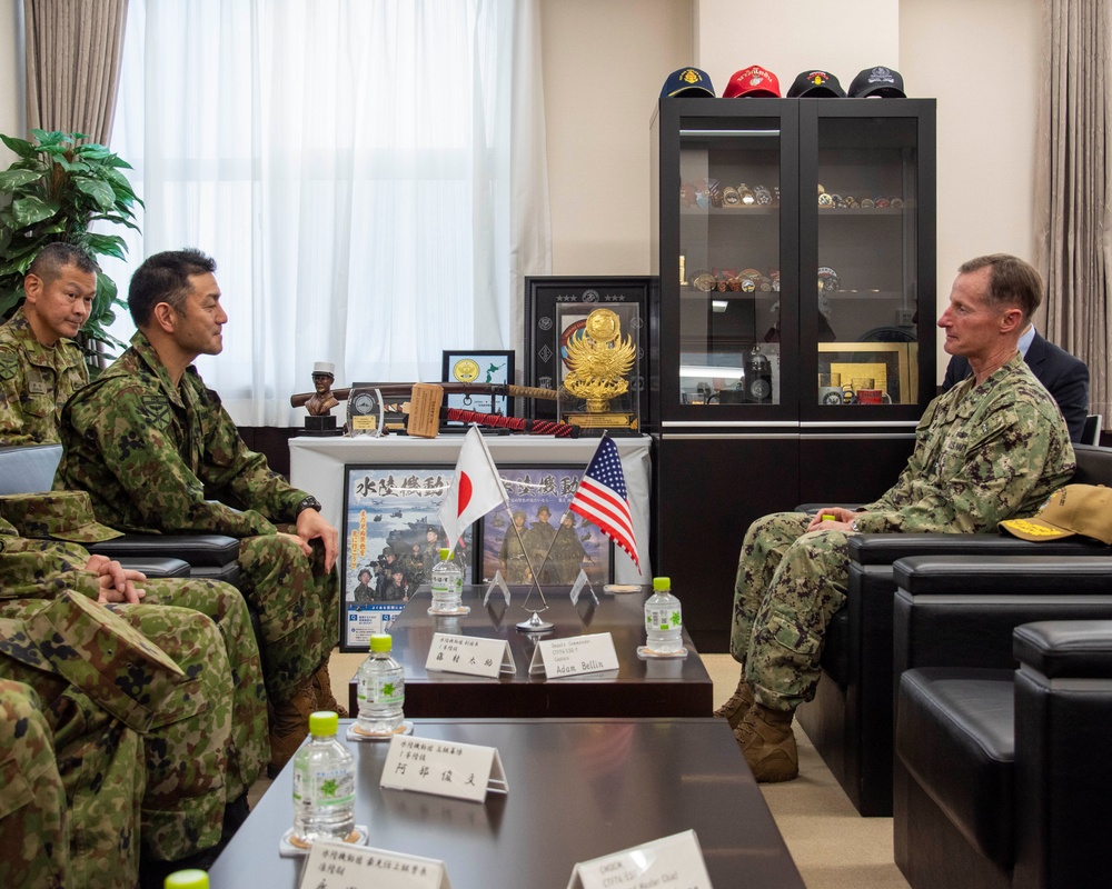 Rear Adm. Shultz conducts office calls with Sasebo JSDF Leaders