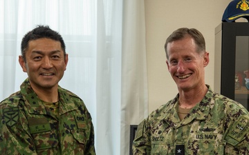 Rear Adm. Shultz conducts office calls with Sasebo JSDF Leaders