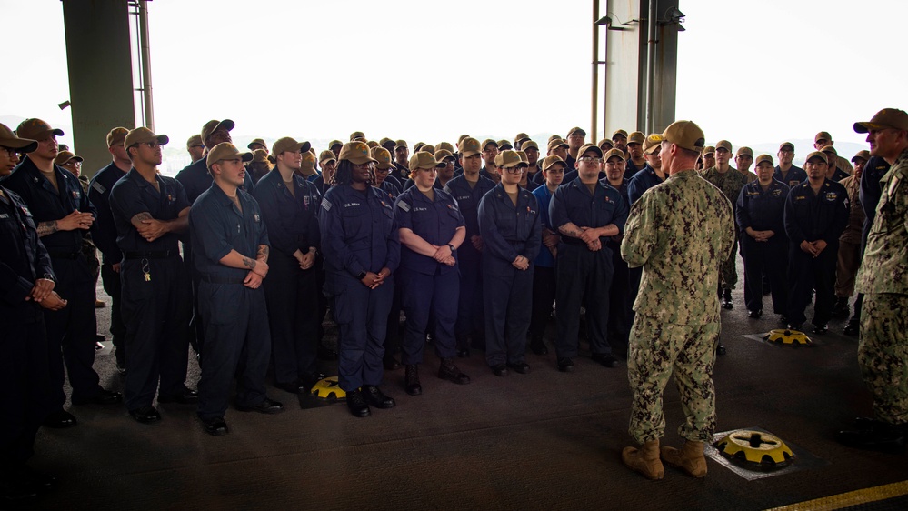 Rear Adm. Shultz Visits USS Miguel Keith
