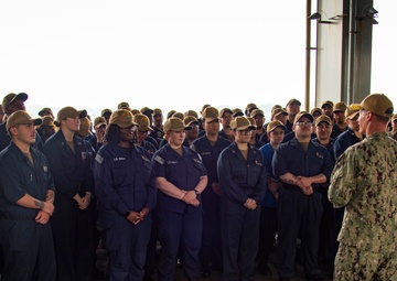 Rear Adm. Shultz Visits USS Miguel Keith