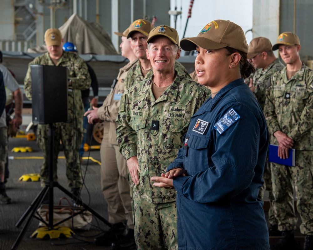 Rear Adm. Shultz Visits USS Miguel Keith