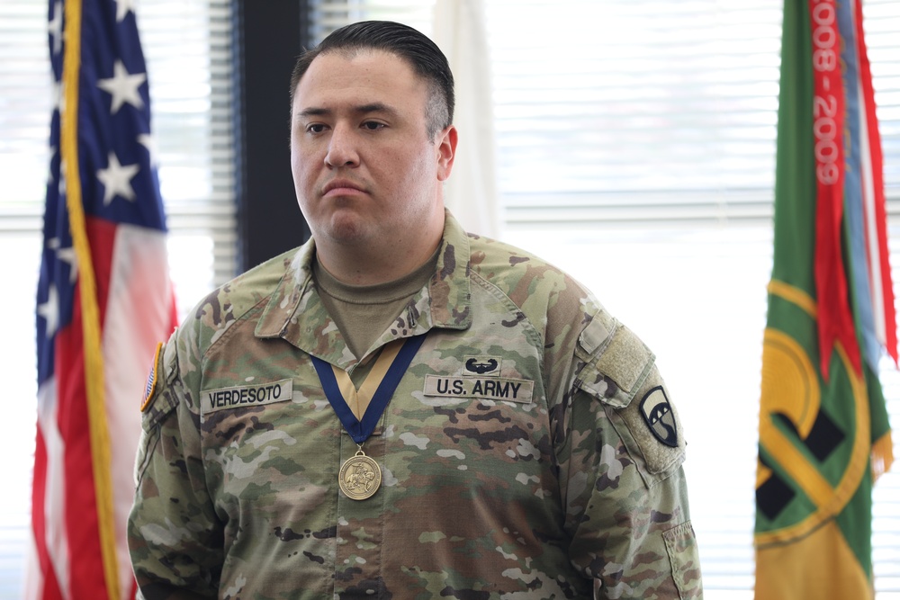 SSG Verdesoto Receives Honorable Order of Saint Martin for Quartermaster Excellence