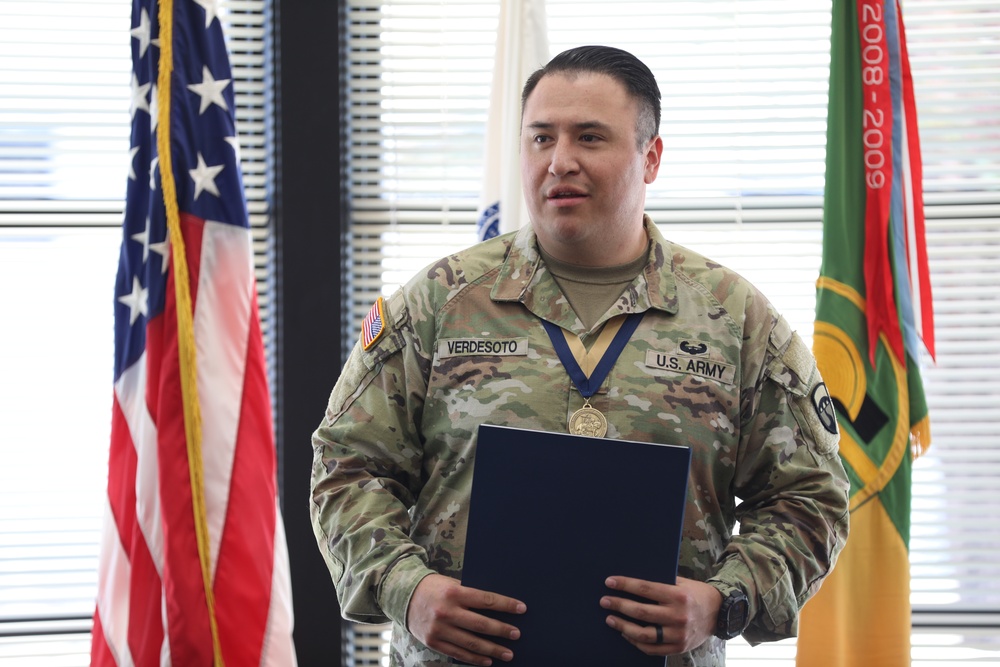 SSG Verdesoto Receives Honorable Order of Saint Martin for Quartermaster Excellence