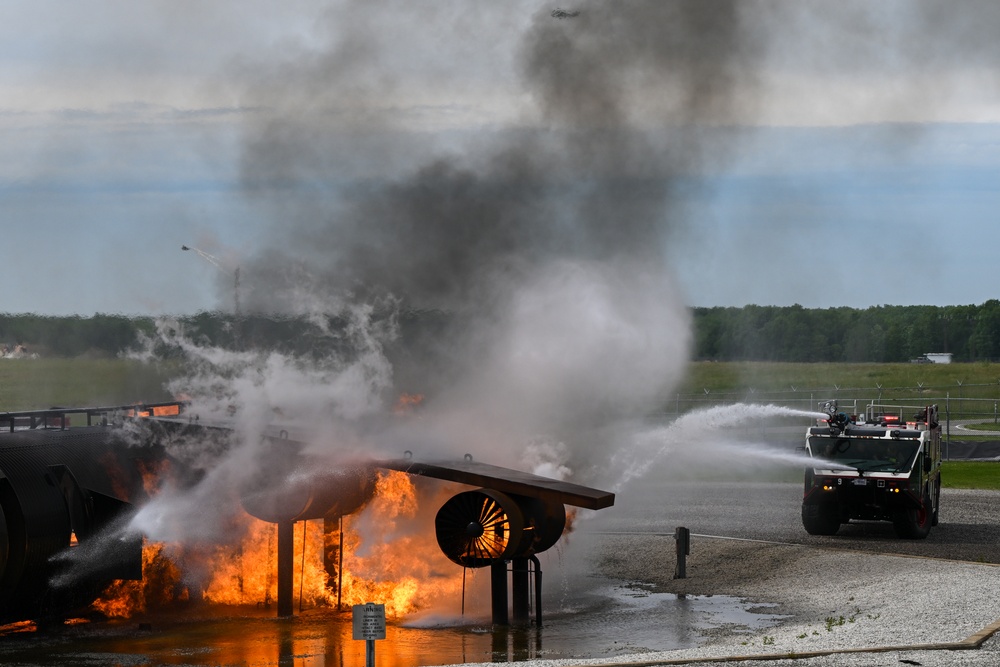 Firefighters face the flames