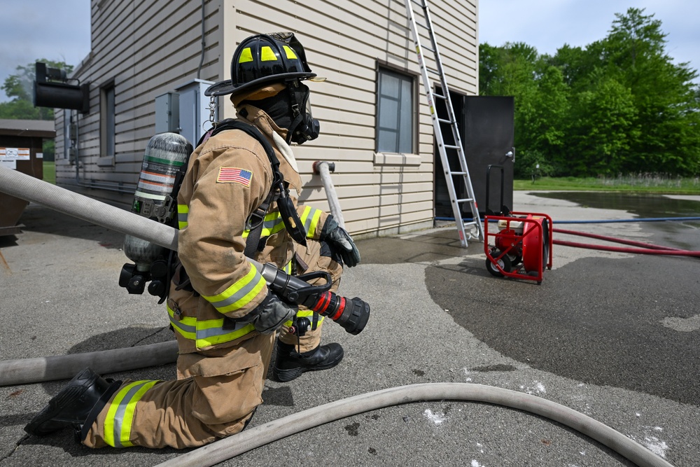 Firefighters face the flames