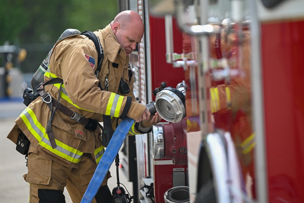 Firefighters face the flames